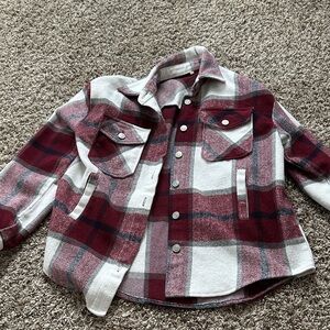 Plaid Button-Up Jacket